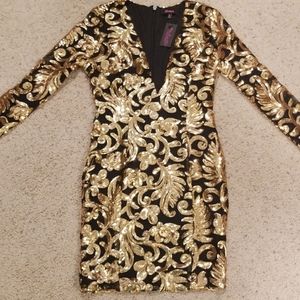 Sexy Black and Gold Dress